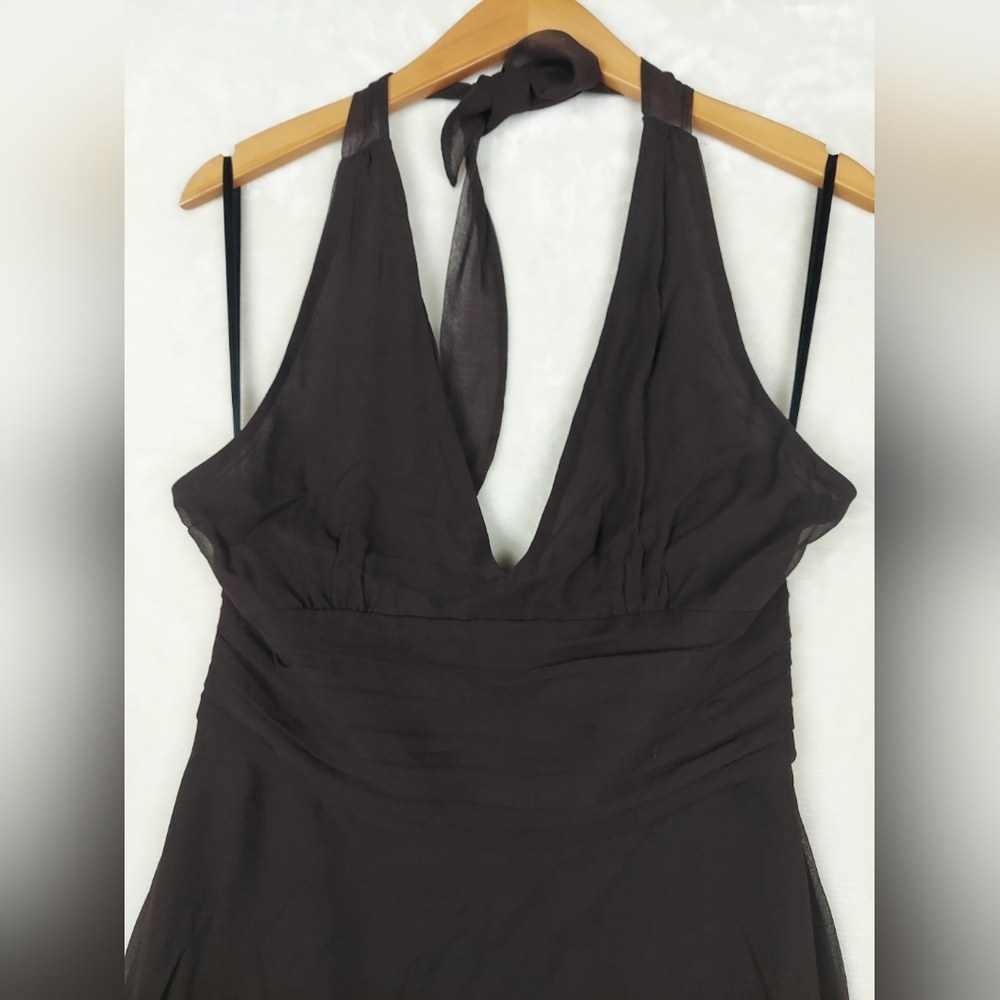 Robbie Bee 90s Y2K Halter Silk Dress Womens Size 12 Whimsigoth - Picture 2 of 12